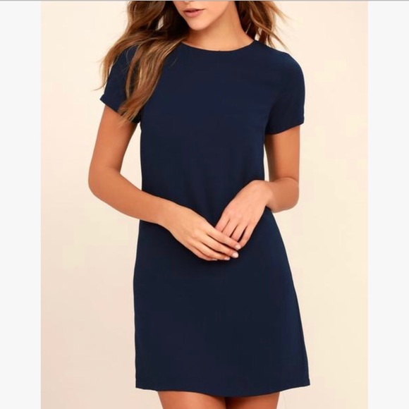 Lulus Dresses & Skirts - LuLu’s NWT “Shift and Shout” navy shift dress